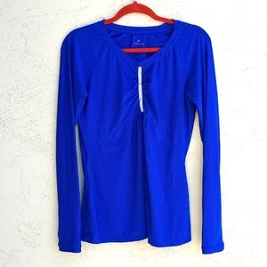 ATHLETA Long Sleeves Striped Workout Activewear Athleisure Top Size S